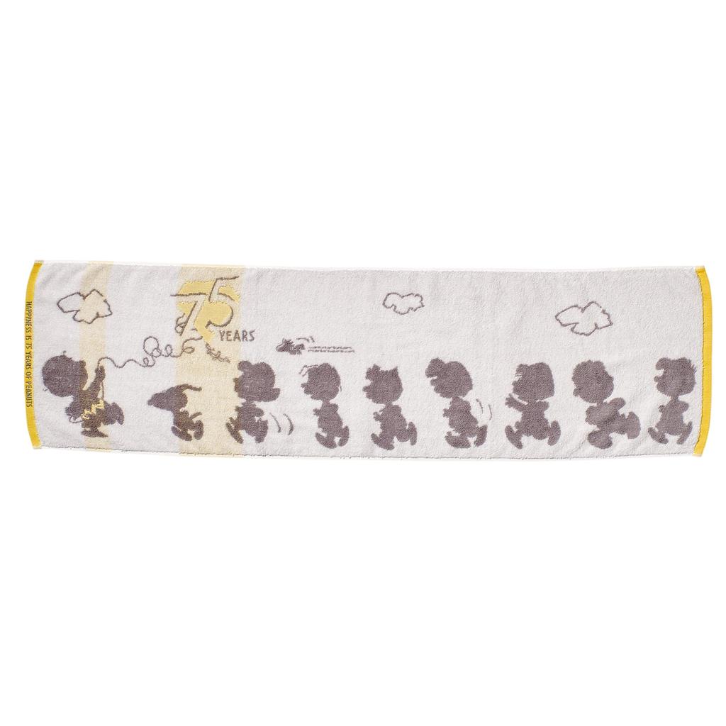 Nishikawa Snoopy Smart Bath Towel 34X120cm Washable Cotton 75th Anniversary Moose Puff Fluffy with Each Wash Unique Puffil Cotton Absorbs Water Well