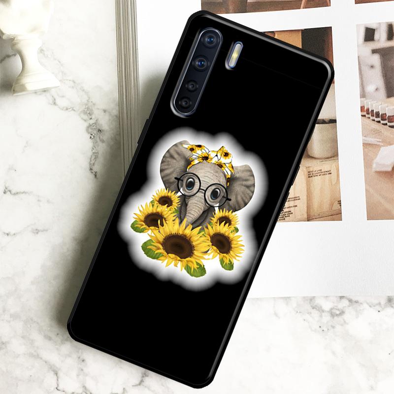 Beauty Yellow Sunflower Case For Oppo A60 A40 A80 A18 A38 A58 A78 A98 A16 A76 A96 A15 A17 A77 A74 A94 A54 A57S Cover