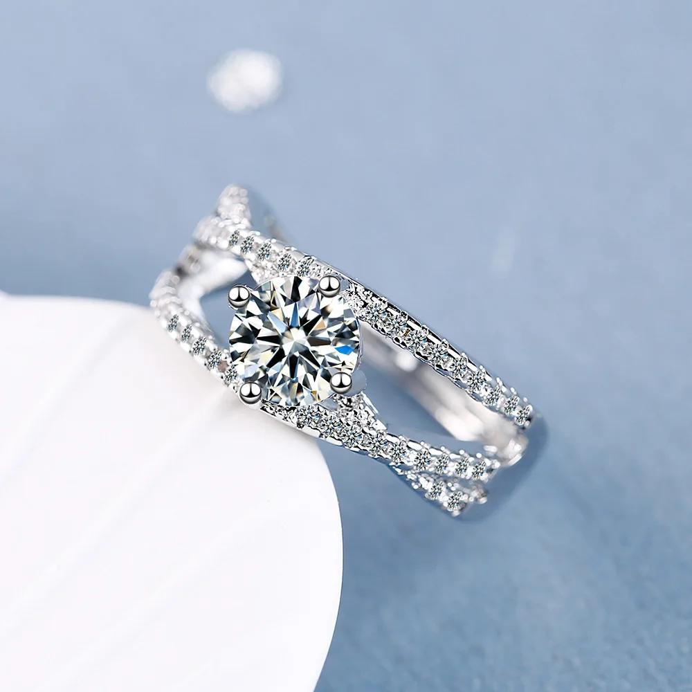 Adjustable Women AAA Cubic Zirconia Twining Rings Interweave Several  Silver Rings Fashion Charm Engagement Party