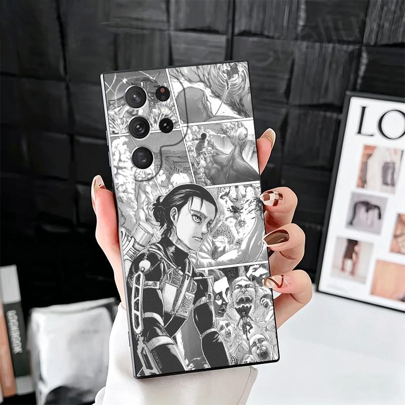 

A-Attack On T-Titan Anime Soft Phone Case for Samsung Galaxy S26 S25 Edge S24 Ultra S23 Plus S22 S21 FE S20 Black Cover Back She Samsung S26 Plus