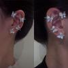 Zircon Butterfly Earrings Butterfly Wrap Around Ear Earrings Adjustable Ear Cuff Earrings for Women Non-Pierced Zircon Butterfly Earrings