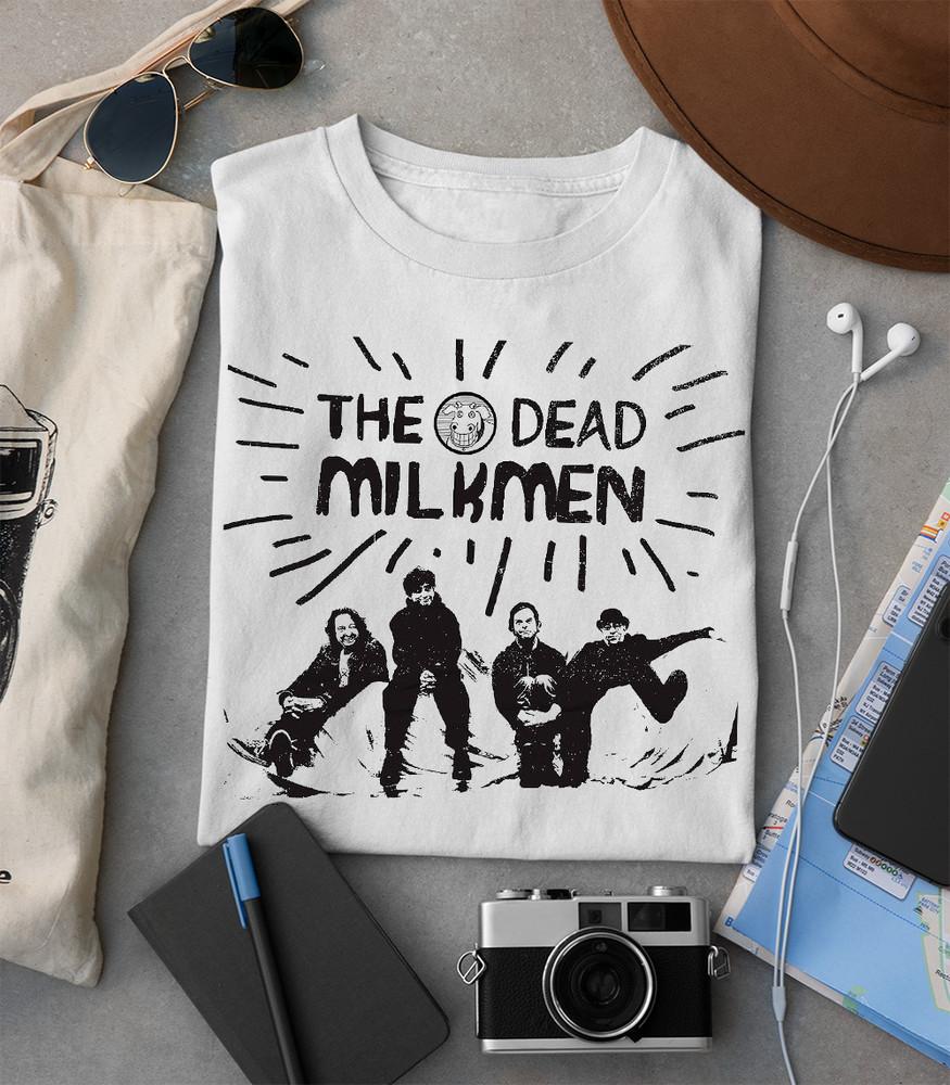 

HOT The Dead Milkmen band poster T-shirt White Short Sleeve S-5XL Unisex T-Shirt M