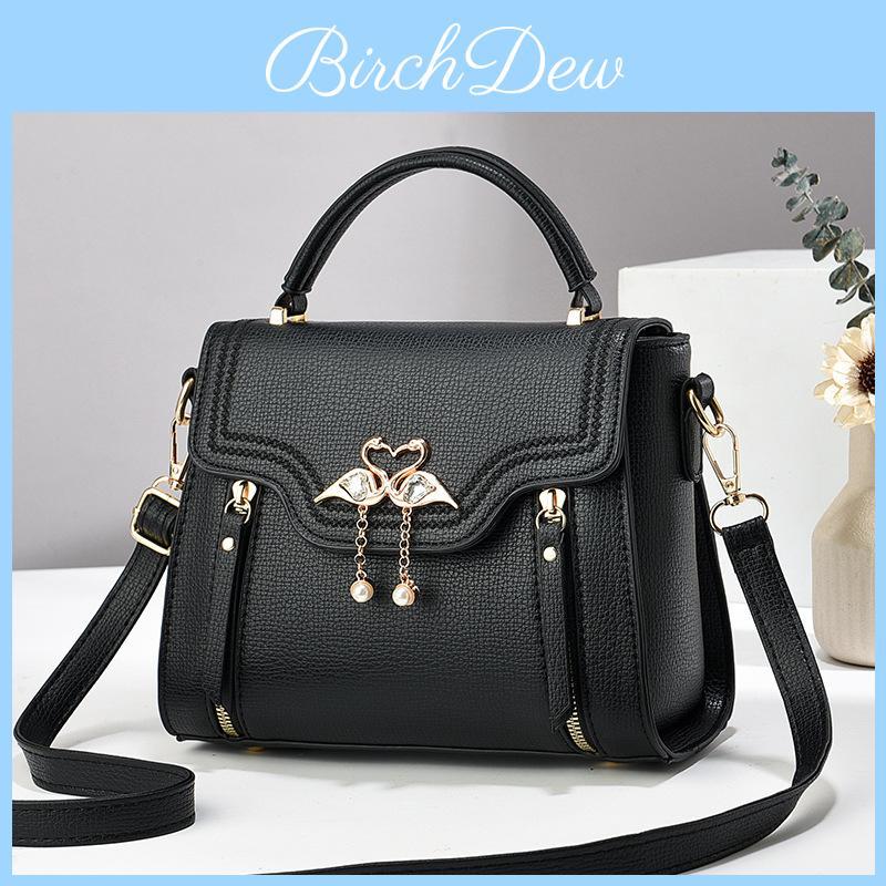 Fashionable Pu Leather Small Square Handbag Lightweight Daily Use Crossbody Bag