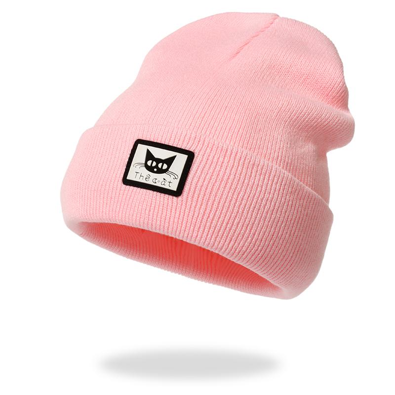 

New Women Men Knitted Beanie Hat Cap Autumn Winter Male Lady Casual Embroidered Boy Girl Cap Hat For Women Men One Size рожевий