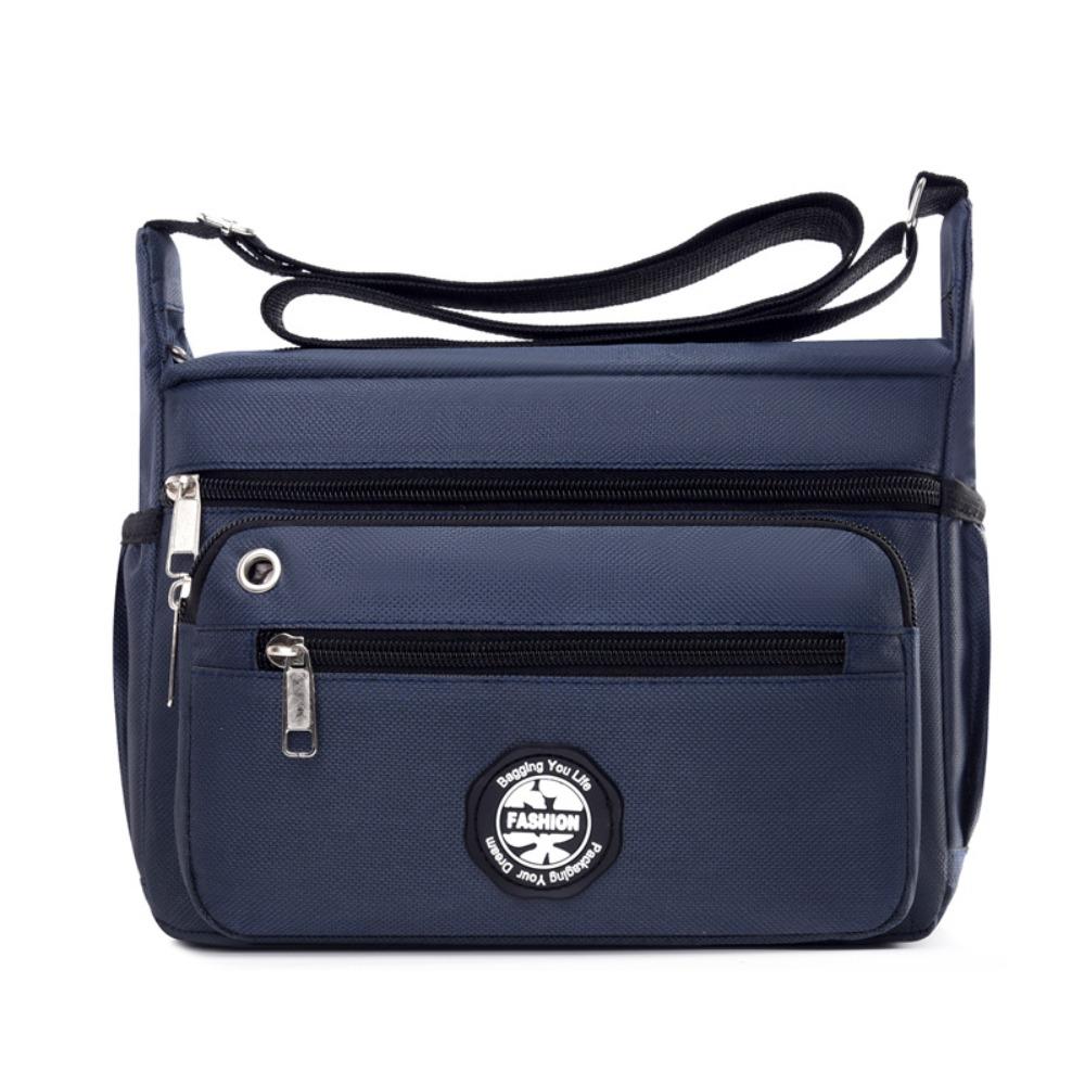 

Zipper Crossbody Bag Commute Men Business Bag Fashion Shoulder Bag Unisex синий