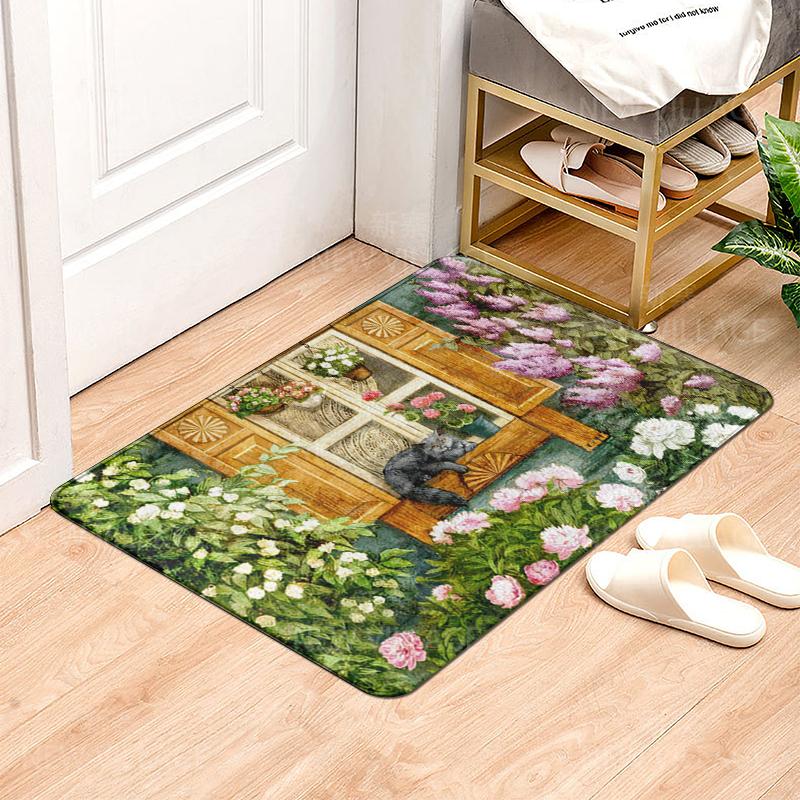 House Entrance Carpet Home Natural and Animal Styles Doormat Room Bath Mat Foot Mat Bath Non-slip Kitchen Water Absorption Mat