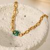 European & American Malachite O-Chain Bracelet: Stainless Steel, Light Luxury, High-End, 18K Gold, Non-Fading Titanium for Women