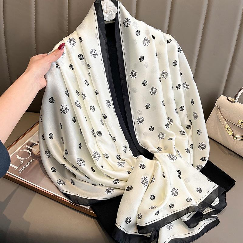 New Sunscreen Scarf for Women New Silk Satin Versatile Summer Sunscreen Silk Scarf Mother's Day Gift