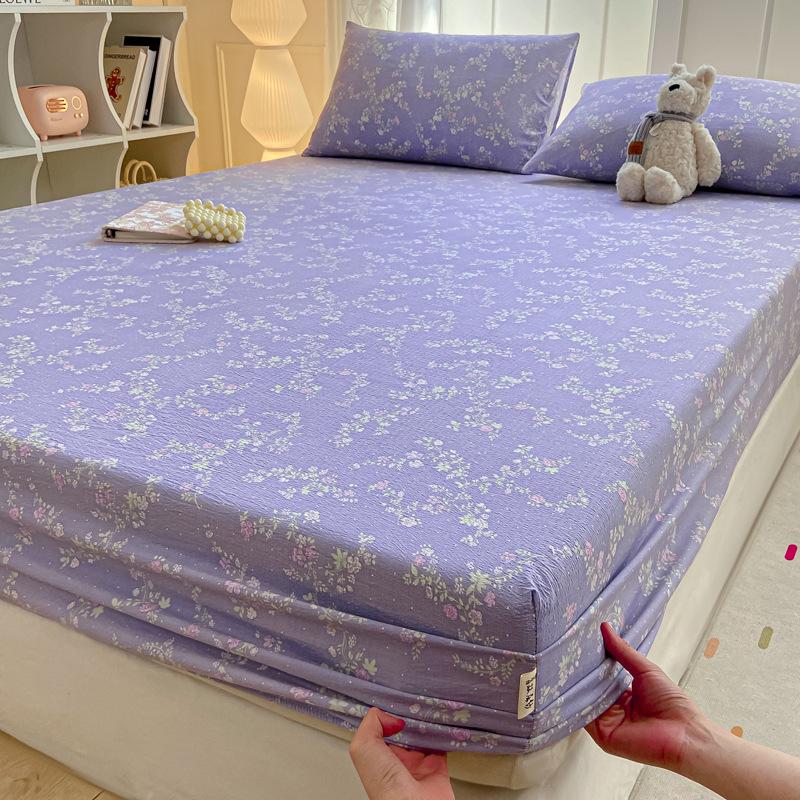 Bettlaken, Spannbettlaken, Studentenwohnheim Baumwoll-Steppdecken, Kinder Cartoon Doppellagiges Garn Spannbettlaken, Matratzenschoner, Kissenbezüge