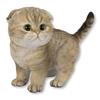 Ubia Left-Facing Scottish Fold with Drop Ears, Brown and Black, 18 X 10.5 X 15 Cm, Figurine, Animal, Garden Decoration, Realistic, Cute Cat, H24084-2A