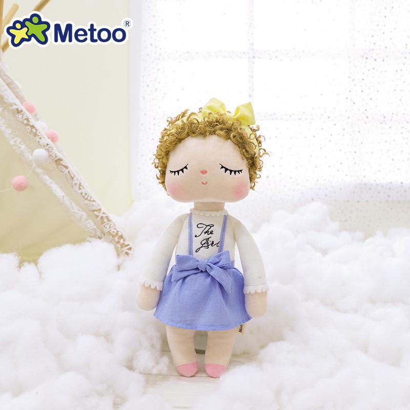Adorable Metoo Angela Plush Doll With Curly Hair Crystal Super Soft Stuffed Toy For Girls