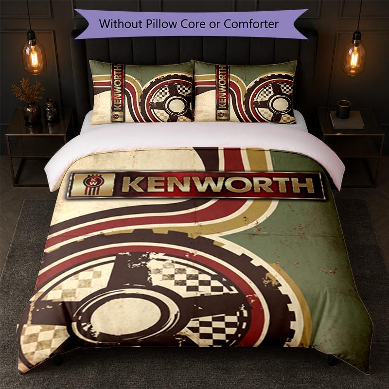 Kenworth Print 3-teiliges Bettwäsche-Set Bettbezug mit zwei Kissenbezügen Weiche Bettwäsche für Haushalt Schlafzimmer