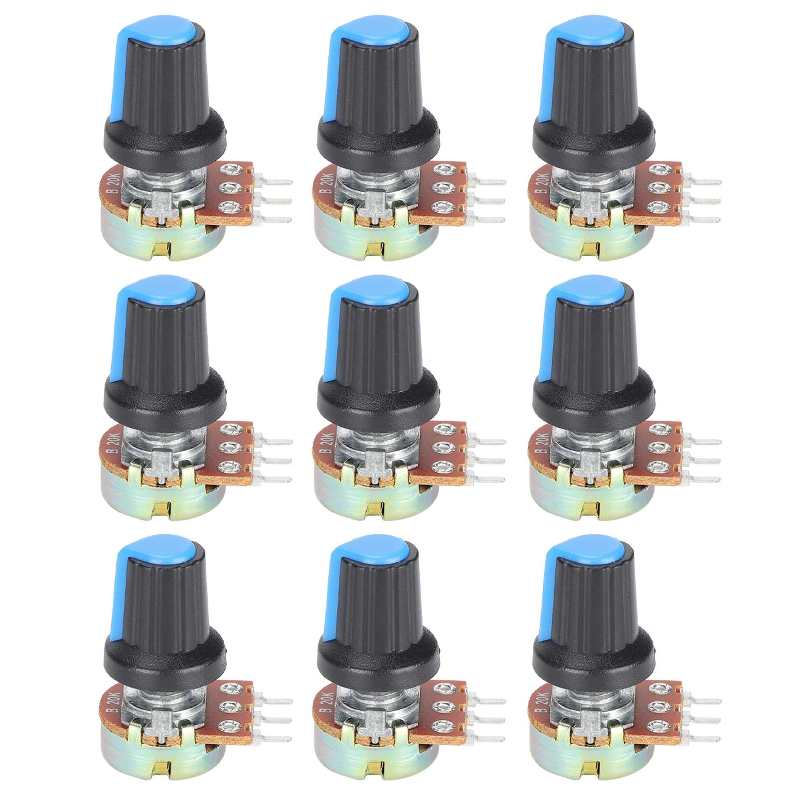 

9Pcs Potentiometer Metal Linear Rotary Set B1k 2k 5k 10k 20k 50k 100k 500k 1m WH148