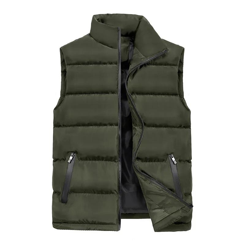 Men's Cotton Vest Jackets Warm Large Size Cotton Overcoat for Male Vest Jacket Outer Wear Clothing Garment