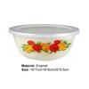 CRAFT WOK  Clear Pattern Enamel Basin Useful Corrosion Resistance with Lid Salad Pasta Enamel Bowl
