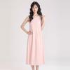 Seaside vacation style pink dress women's summer new small French sleeveless vest skirt summer dress