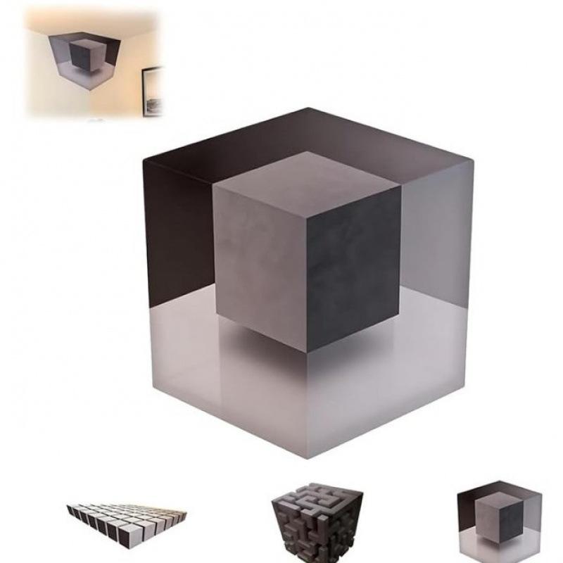 30x30cm Impossible Corners Wall Art That Reshapes Reality Illusionary Optical Illusion Wall Art Sticker Abstract Home Decoration