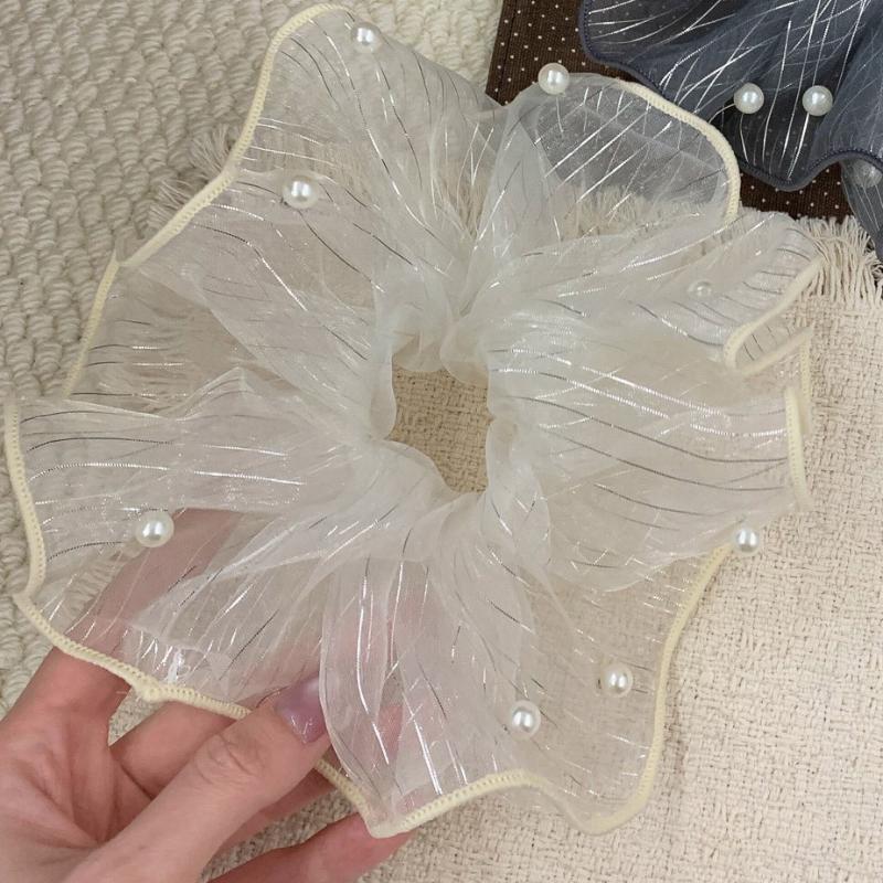 Lace Skin-friendly Hair Ties Good Stretch No Crease Ponytail Holders for Women Girls Daily Wear Hair Accessories A3