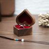 Cajas Portable Heart Shape Wedding Storage Box Jewelry Display Wooden Ring Box Jewelry Packaging