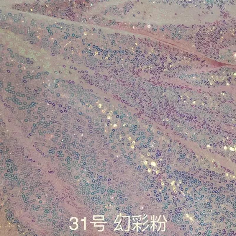 Breite 130x100cm Paillettenstoff 3MM Funkelndes Roségold Silber Glitzerstoff für Kleidung Bühne Party Hochzeit DIV Dekoration Nähen