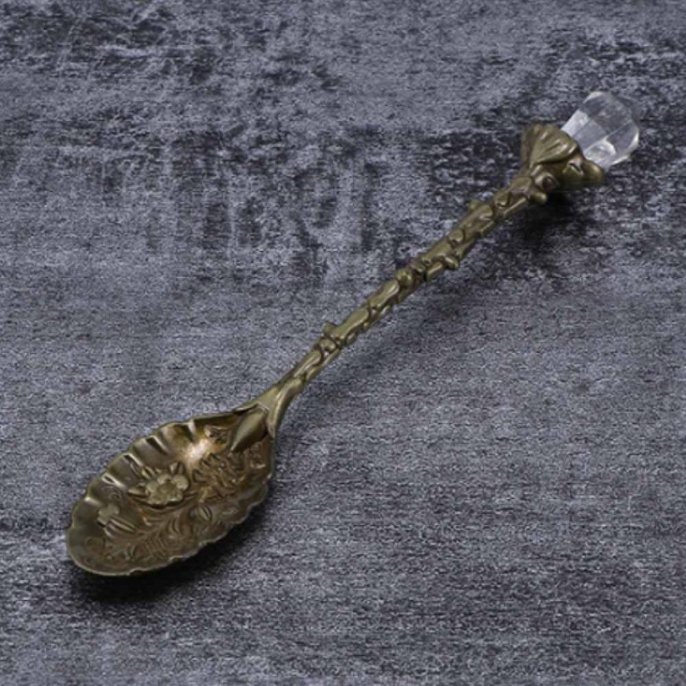 Crystal Head Coffee Spoon Ice Cream Flatware Tea Zinc Zinc Zinc Alloy Scoops Accessories Kitchen Dining Bar