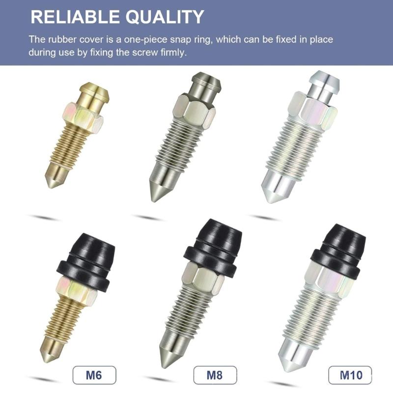 Dust Caps Fit for Brake Pumps Caliper Exhaust Screws Ensuring Clean Brake System Upper Lower Brake Pumps Caliper Sealing