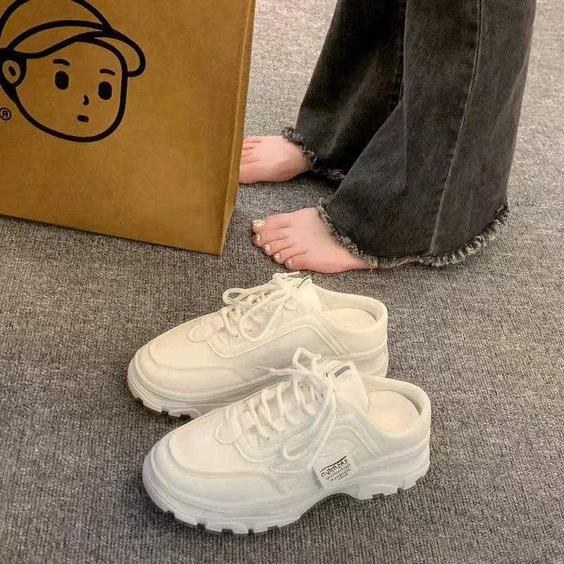 2025 spring and summer new baotou half slippers wear niche Internet celebrity ins fashion daily platform lazy shoes