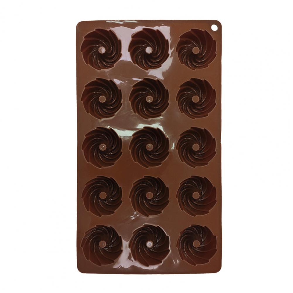 Silicone Cake Mold 15-Cavity Spiral Cookie Mold Non-Stick Baking Pan for Cookies Pastries Mousse Dessert