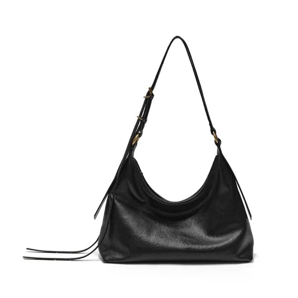 Large Capacity Bag Women's New Simple Soft Leather Shoulder Armpit Bag Retro Commuter Messenger Bag