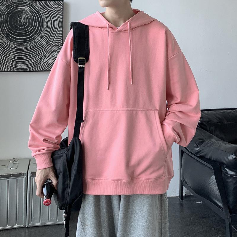 Sweat à capuche décontracté et confortable pour homme, haut ample, couleur unie, pour le sport et le printemps-automne