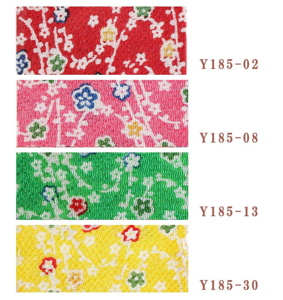 Nippon Chuko Chirimen Klipp Yuzen Omtrent 23 x Blomstret Stoff, 33cm, Mønster, Rød, Y185-02