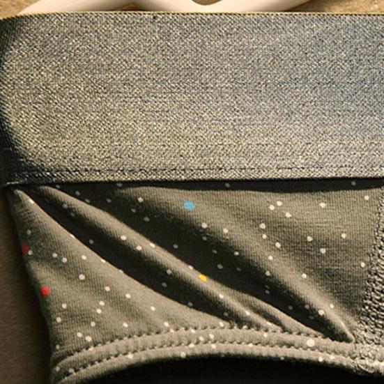 Men Briefs Letter M Stretchy Loose Low Waist Starry Sky Print Patchwork