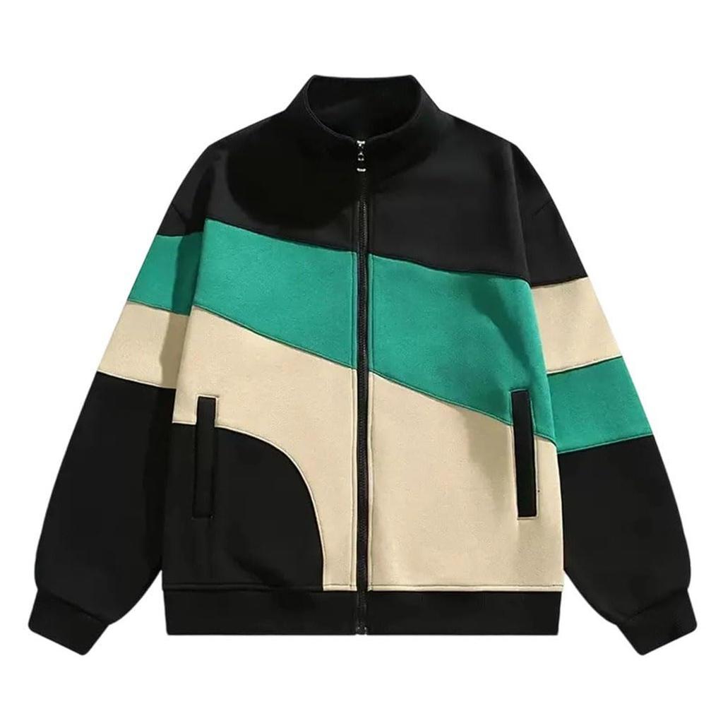 Loose Casual Comfortable Hoodie Men Fashion Trend Jacket Retro Sports Standing Collar Jacket