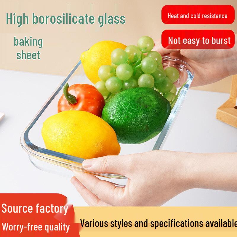 

Square High Borosilicate Glass Baking Dish - Heat Resistant for Microwave & Oven, Ideal for Baking & Grilled Fish 258*151*45mm (1000ml)