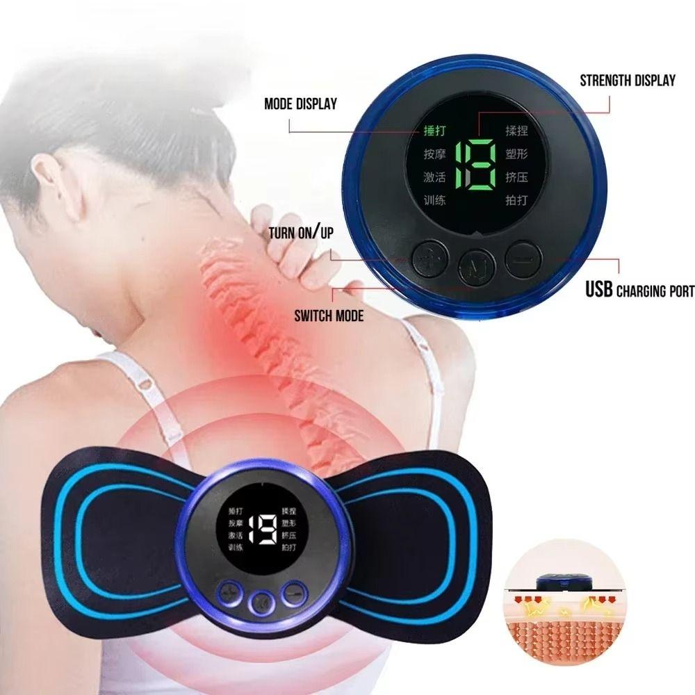 8 Modes Mini Massage Patch Portable Design Cervical Massager  Muscle Fatigue Relieve