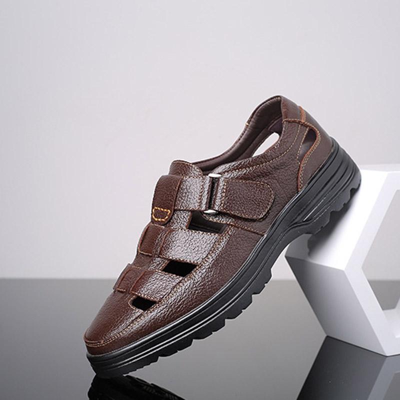 Klassische Herren Weichsandalen Bequeme Herren Sommerschuhe Ledersandalen Große Größe 48 Sandalen Herren Römisch Atmungsaktive Herren Freizeitschuhe