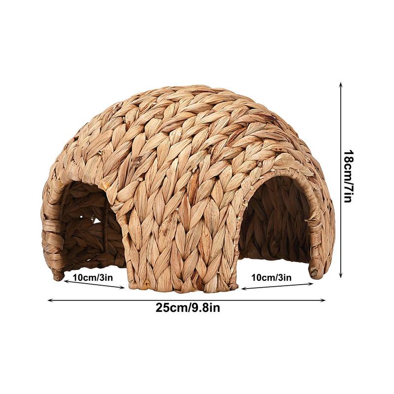 Kaninchen Tunnel Sicher Kaninchen Gras Haus Natürliches Rohrkolben Versteck Handgemachtes Rohrkolben Haus für Chinchilla Meerschweinchen Kaninchen
