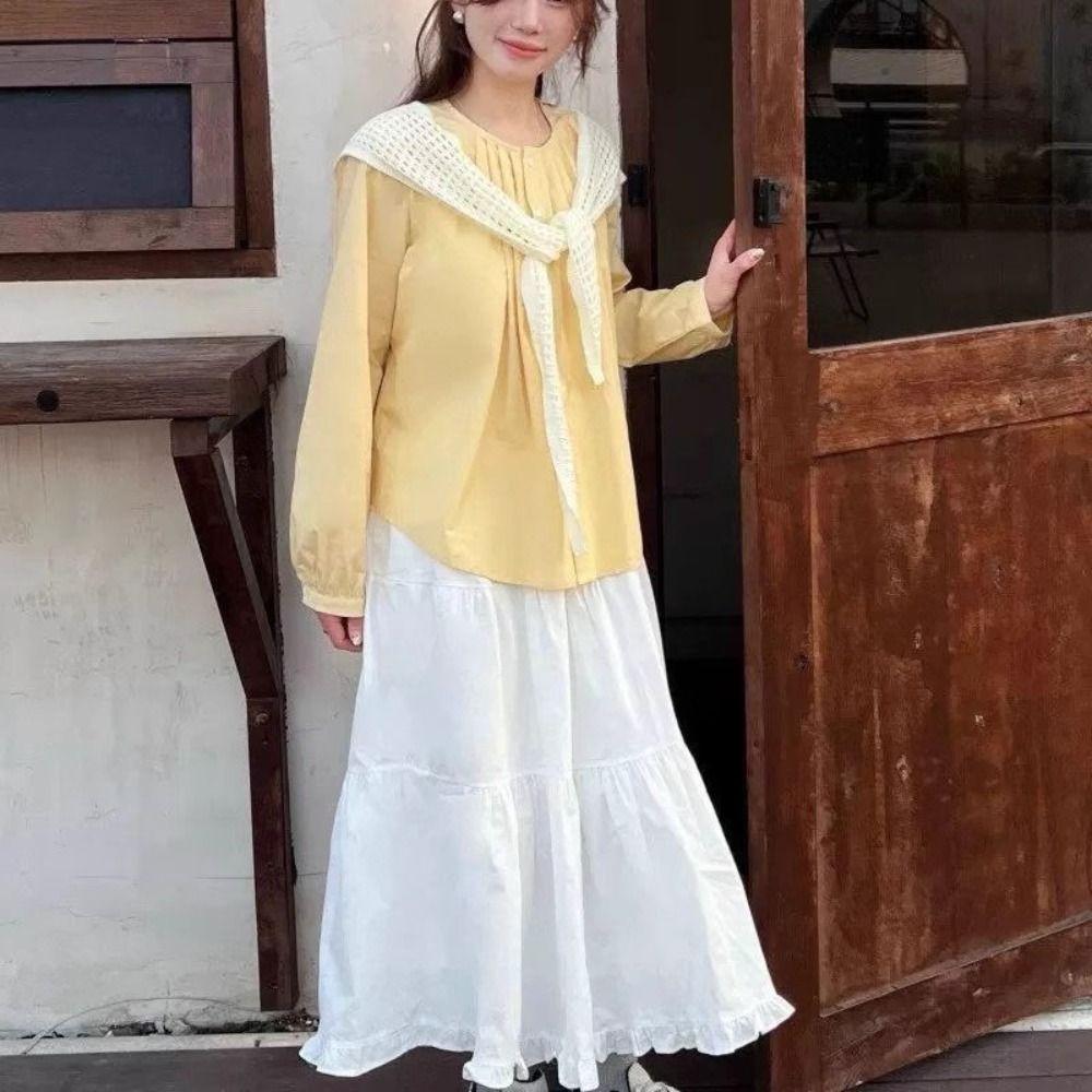 Cape Fake Collar White Hip Scarf Elegant Knitted Shawl  Daily