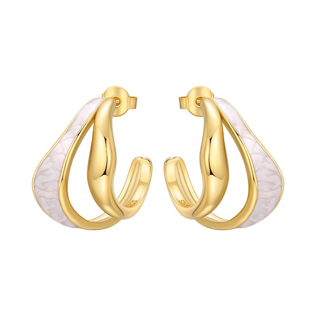 Orstarry S925 Silver Earring Versatile and Minimalist Pearl Earrings Gold-plated Women Birthday Gift Silver Jewelry