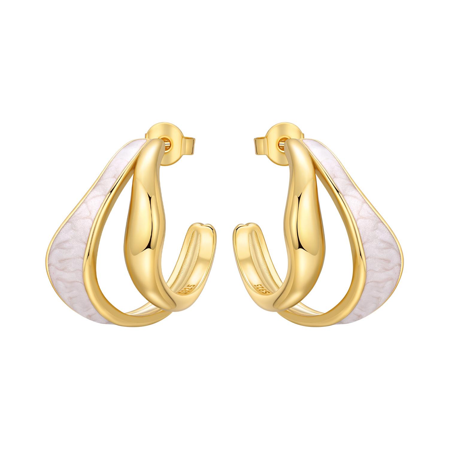 

Original 925 Sterling Personalized Design 18k Gold Earrings Women Hoop Earring Anniversary Jewelry Trendy Gifts