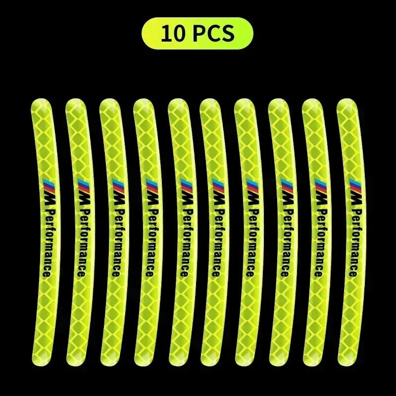 Car Bike Motorcycle Wheel Hub Reflective Stickers For BMW 13 5 Series F20 F21 F22 E87 E88 E90 E60 G30 E84 F10 F30 M X1 X3 X4 GT