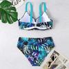 Damen High Waist Bikini Set Verstellbarer Träger Zweiteiliger Badeanzug