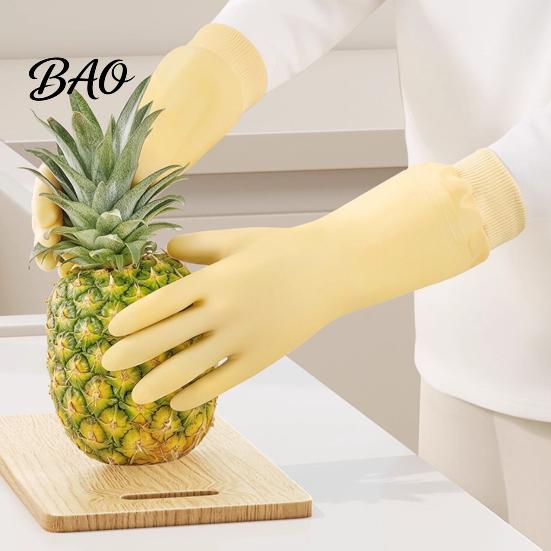 Fleece Lined Cleaning Gloves Dishwashing for Housework, Waterproof PVC Rubber Gloves, Anti-slip Protective Laundry Grip Warm Velvet Lining Kitchen And