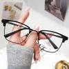 Fashion New Metal Half Frame Reading Glasses Men's Personalized Trend Fashion Presbyopia Glasses Blue Light Blocking Glasses
