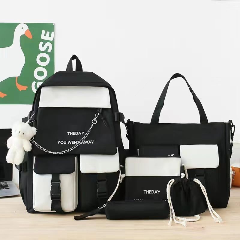 Mädchen Rucksack Set mit großer Kapazität Nylon Leicht Grundschultasche für Schulanfangssaison Mehrzweck Handtasche