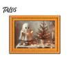 Holiday Kitchen Accessories Christmas Ghost/Dog/Cat Fridge Magnets, Retro Wooden Photo Frame Refrigerator Magnet, Strong Magnetic Creative Party