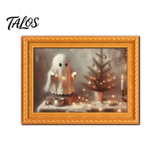 Holiday Kitchen Accessories Christmas Ghost/Dog/Cat Fridge Magnets, Retro Wooden Photo Frame Refrigerator Magnet, Strong Magnetic Creative Party