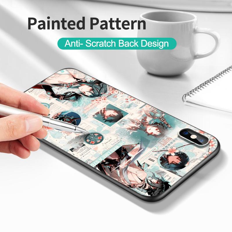 Black Tpu Case For Motorola Edge 20 Lite Pro 2021 S Moto E20 E30 E40 E7 4G G 5G Plus Case Genshin Impact Anime