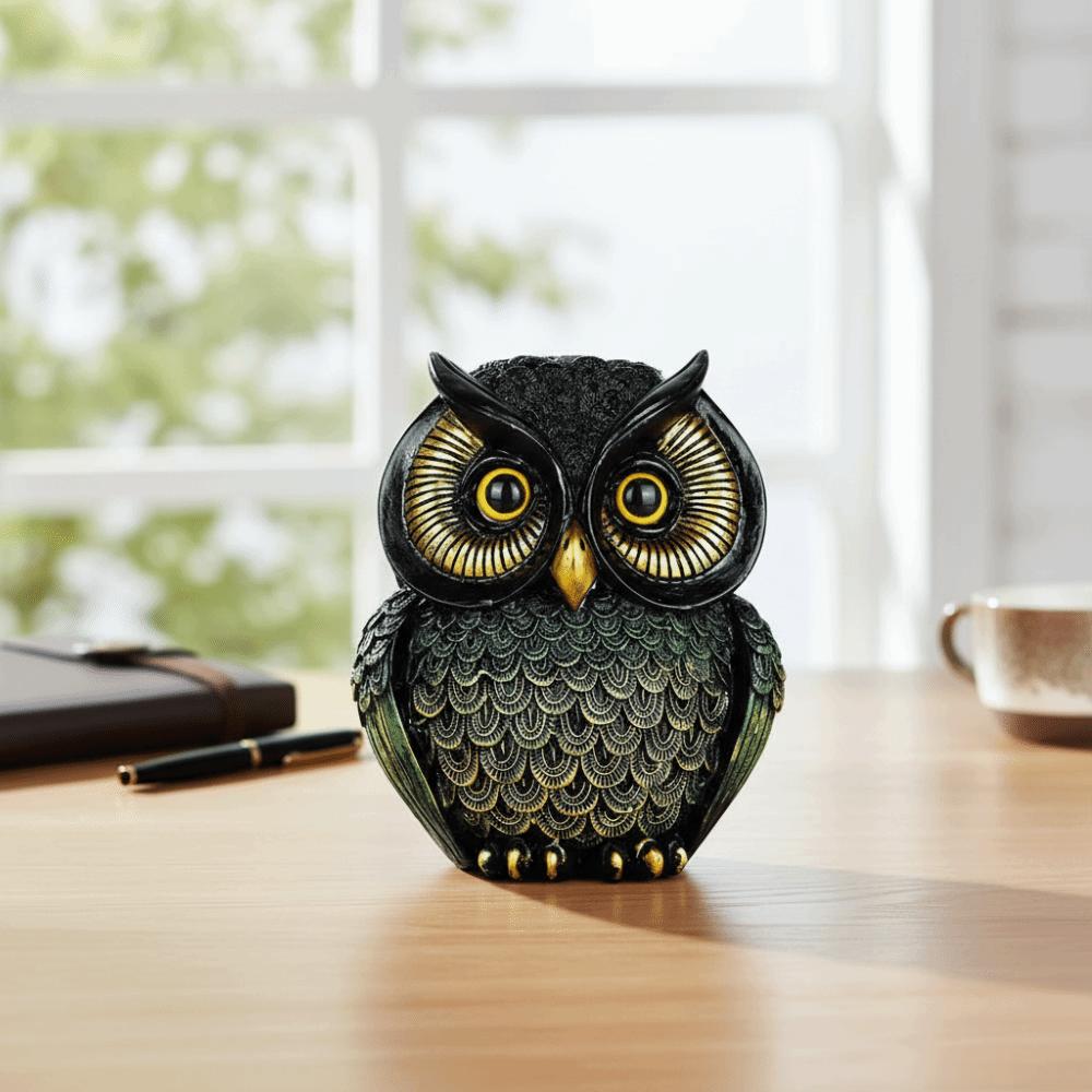 Crafts Resin Owl Statue Handcrafted Vintage Owl Ornament Adorable Animal Figurine Bookshelf