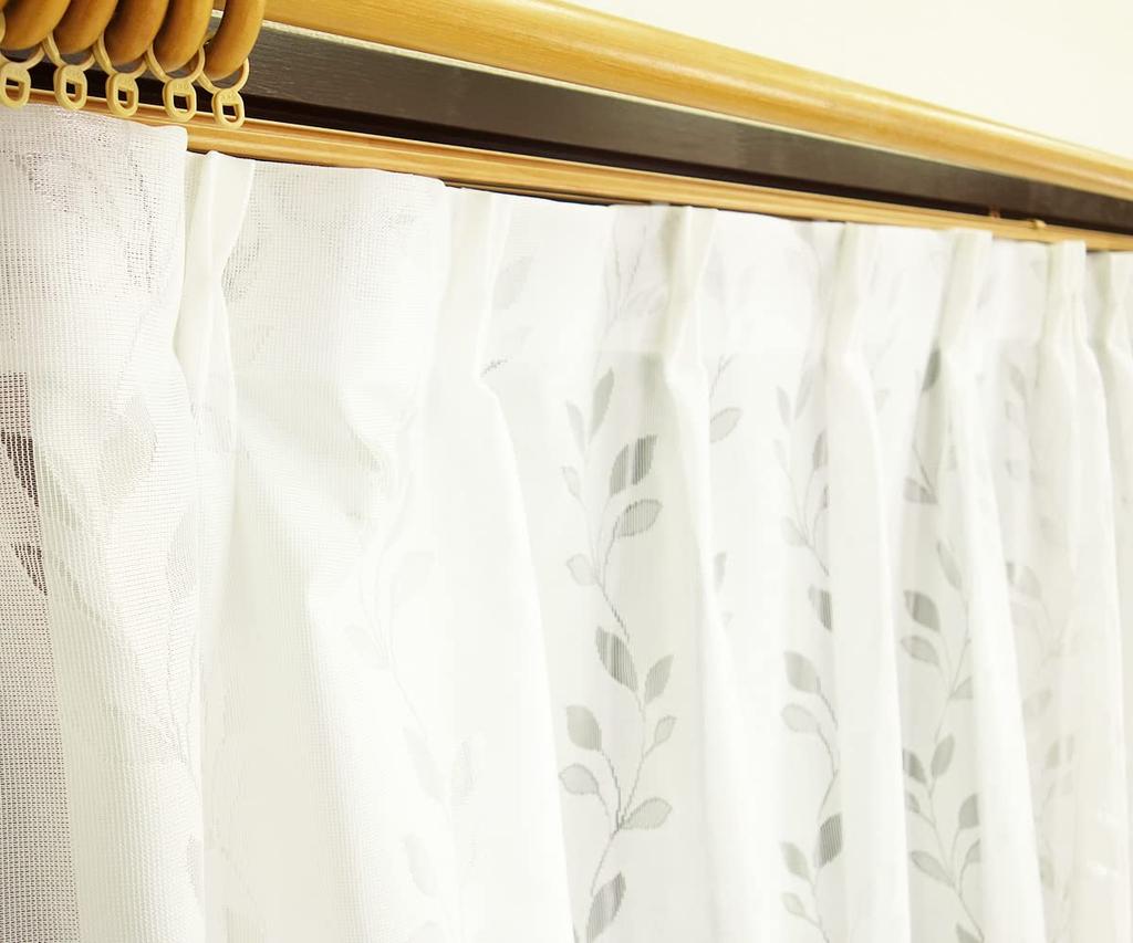 Carten Shop Outlet Flame Retardant Mirror Lace Curtain Leaf Pattern Natural White Color Flame Retardant UV Protection Daytime Visibility Width 150cm